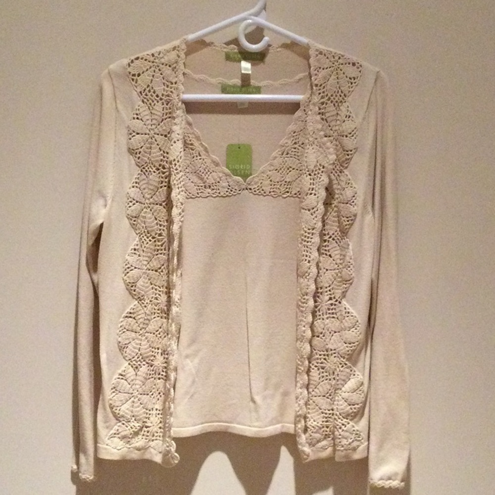 Sigrid Olsen Lace Detail Sweater Set